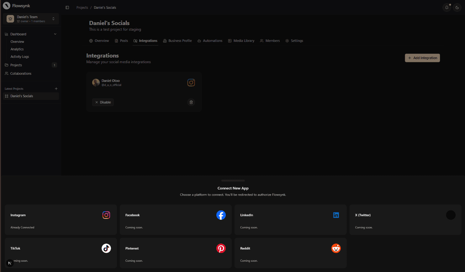Projects + channel setup