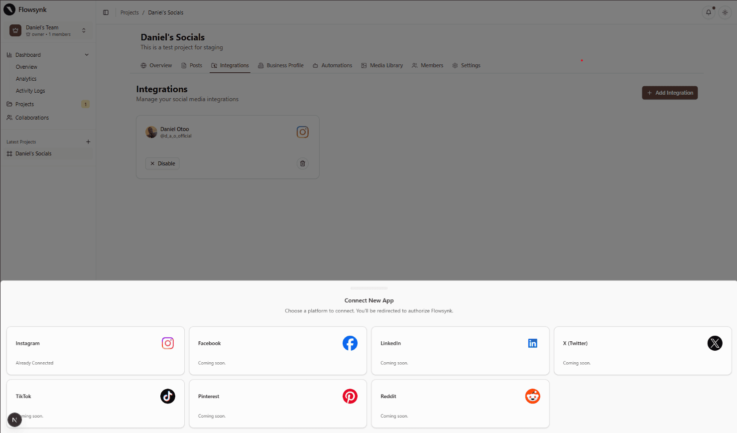 Projects + channel setup