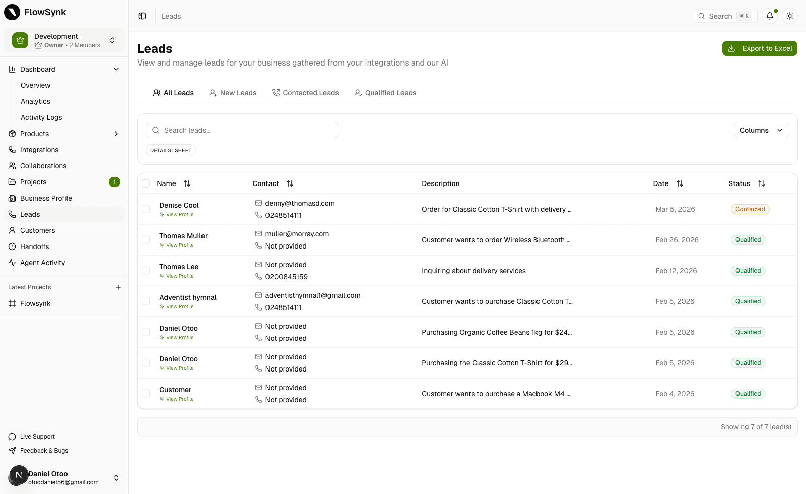 Projects + channel setup