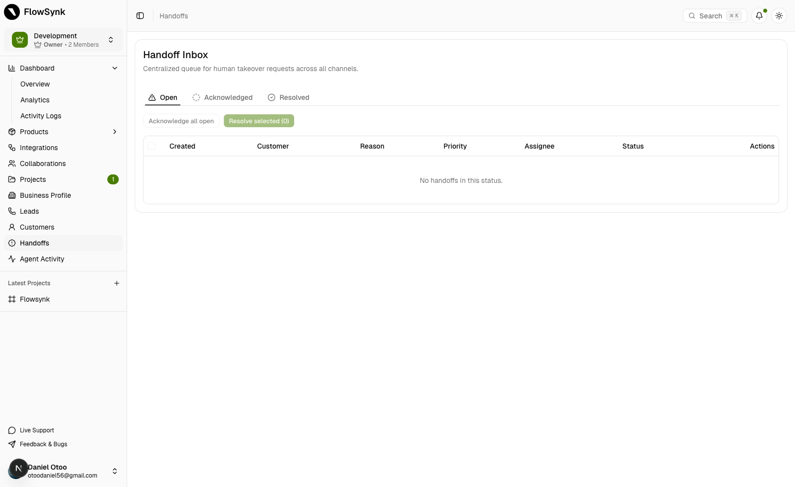 Handoff Inbox (Light)